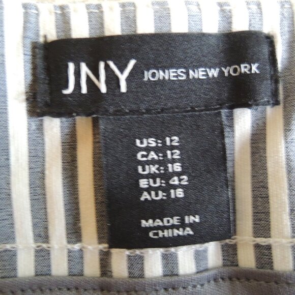 JNY Jones New York Blue & White Seersucker Stretch Pants 12 - Picture 6 of 7